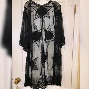 Black swimsuit cover-up